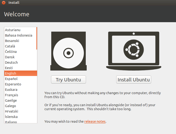 Try or Install Ubuntu
